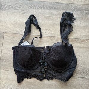 La Senza Elegant Black Lace Bralette, Size XL // NWT